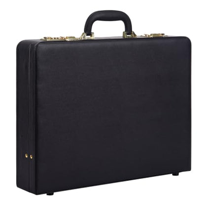 Garvee Briefcases for Men, Professional Leather Briefcase | Dual Combination Lock, Hard Side, Expandable Attache Case, 15.6" Laptop, Work Office Travel - color: Black
