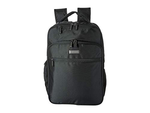 Kenneth Cole Reaction Brooklyn Commuter Backpack Slim 16" Laptop Computer & Tablet Anti-Theft RFID Business, Work, , & Travel Bookbag, Black Polyester