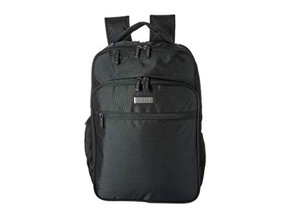 Kenneth Cole Reaction Brooklyn Commuter Backpack Slim 16" Laptop Computer & Tablet Anti-Theft RFID Business, Work, , & Travel Bookbag, Black Polyester