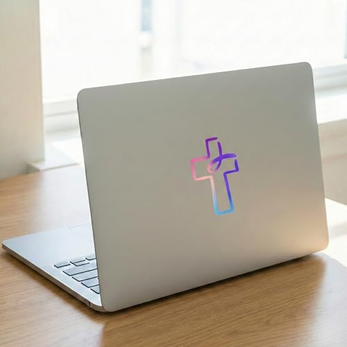 2 Pieces Fluorescent Neon Green Cross & Buddha, Skull Car Decal, Safety Religious Spiritual Stickers for SUV, Windows, Motorcycles, Skateboard Christian Night Visibility Hide Scratches (Cross B) - color: Cross B