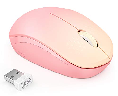 seenda Wireless Mouse, 2.4G Noiseless Mouse with USB Receiver Portable Computer Mice for PC, Tablet, Laptop, Notebook with Windows System - Gradient Pink - color: Gradient Pink