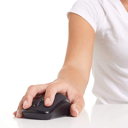 Amazon Basics 2.4 GHz Wireless Optical Computer Mouse with USB Nano Receiver, Portable, No Wires, Smooth Tracking, Multi-Device Compatibility, Black - color: Black, style: 1-Pack