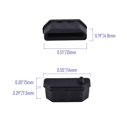 10 PCS HDMI Port Anti-dust Plugs, Silicone Covers Caps Stoppers, Port Protector for TV,Computer, Other Devices, 0.51 x 0.19 (LxW) - size: HDMI/Black/10 PCS