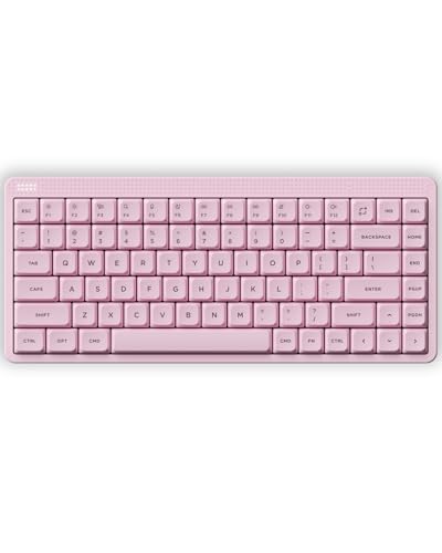 NuPhy Node75 Wireless Mechanical Keyboard, 75% Hot Swappable Custom Low Profile Keyboard, 84 Keys Computer Gaming Keyboards, Supports Touch Gestures, PBT Keycaps, RGB Backlit, Bluetooth/2.4GHz/USB-C - color: Pink, size: Low-Profile Blush Nano Switch