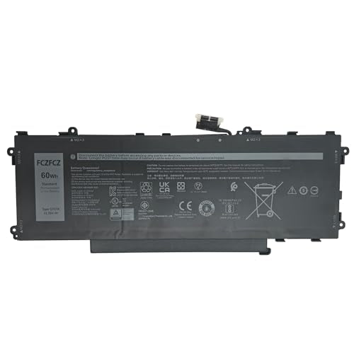 GT6TK Battery 60Wh 5065mAh Replacement for Dell Latitude 9440 2-in-1 9450 2-in-1 Series K2CPY 31CP5/81/75 11.55V 3-Cell - size: 10.43*3.98*0.24 inch GT6TK
