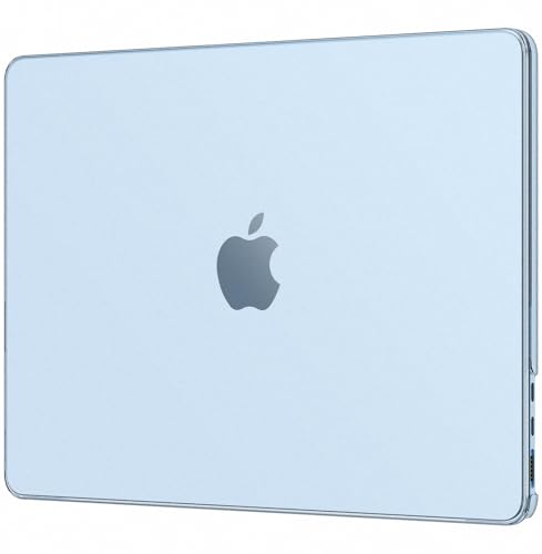 EooCoo Case for MacBook Air 15 inch M5 M4 M3 M2 2026-2023, Sky Blue Clear | Color Match, Scratch, Fingerprint & Dent Resistant, Easy Snap-On, Matte Protective Cover, Model: A3448 A3241 A3114 A2941 - color: Sky Blue Clear, size: Macbook Air 15 Inch