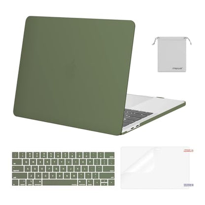 MOSISO Compatible with MacBook Pro 13 inch Case M2 M1 2026 2025 2024-2016 | A2338 A2251 A2289 A2159 A1989 A1708 A1706, Plastic Hard Shell&Keyboard Cover&Screen Film&Storage Bag, Army Green - color: Army Green