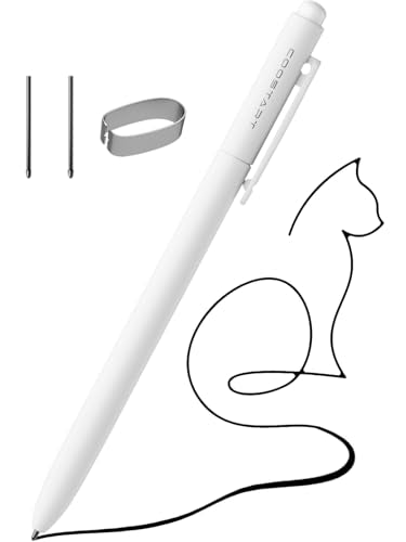 EMR Stylus Pencil for Remarkable 2/1, 4096 Pressure Sensitivity, Palm Rejection, Tilt Function, No Charging, Digital Pen for Kindle Scribe/BOOX Onyx/Samsung/Wacom EMR Devices, White with 2 Tips