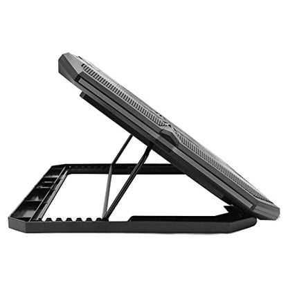 RGB Laptop Cooling Pad with Dual Silent Fans, 2 USB Ports, 7 - Adjustable Height for 14-17 Inch Gaming Laptops