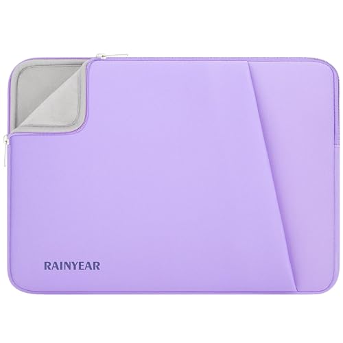 RAINYEAR 15-16 Inch Laptop Sleeve Padded Case Cover with Pocket, Purple | Protective Portable Soft Lining Padded Case Briefcase Laptop Carrying Bag for 15-16 Inch MacBook Air/Pro M1 M2 M3 M4 M5 - color: Purple, size: 15-16 inch