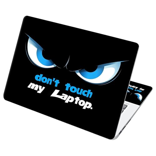 Universal Laptop Skin Sticker with 2 Wrist Pad Decals, 3-Piece Removable Vinyl Laptop Cover, Don't Touch Waterproof Anti-Scratch, Easy-Trim Fit for 13.3" 14" 15.6" Laptops - color: Don't Touch