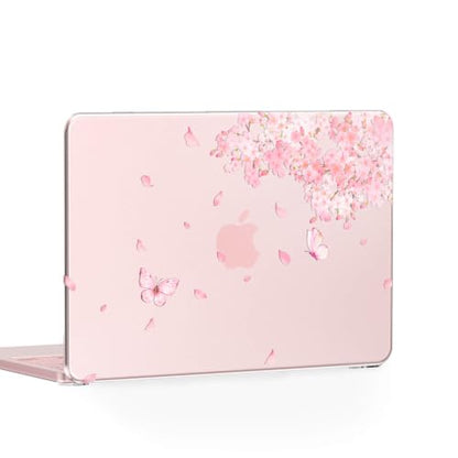 Feams for MacBook Neo 13 Inch Case 2026 A3404, Stylish Protective Clear Case Hard Shell Transparent Cover for MacBook Neo 13 Inch 2026 (A18 Pro Chip) with Keyboard Cover, Pink Blossom - color: Pink Blossom