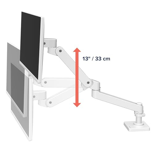 Ergotron – Upgraded LX Pro Premium Monitor Arm, Single Monitor Desk Mount – fits Flat Curved Ultrawide Computer Monitors up to 34 Inches, 4 to 22 lbs, VESA 75x75mm or 100x100mm – White