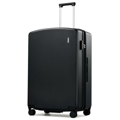 Hanke 28 Inch Expandable Large Checked Luggage, Hard Shell with Side Hook | PC Hard Shell, Large Check in Size, Separate Wet Pocket, 8 Spinner Wheels, for long Trip, European travel - color: Jet Black, size: 28 Inch EXT