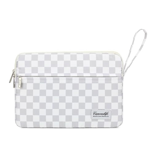 Canvaslife 13.3-Inch Laptop Case, Shockproof, Waterproof and Protective Travel Sleeve Compatible with MacBook Air, MacBook Pro, HP, Lenovo, Dell Inspiron 13-13.3-Inch Laptops (Grey Checker) - color: Grey Checker, size: 13 inch/13.3 inch