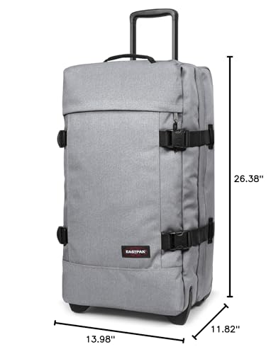 Eastpak Tranverz M – 78L Large Wheeled Luggage with Dual Compartments, TSA Lock, Compression Straps & Smooth-Wheeling System, Sunday Grey - color: Sunday Grey, size: 78 Liter Checked Bag