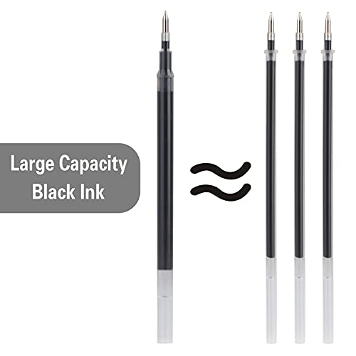 Gel Ink Rollerball Stylus Pen - 18 Pack,1.0mm Gel Pen Bold Point,2 in 1 Capacitive Stylus Pen,Large Capacity Black Ink,Writing Smoothly for Office,Business,Gift,Metal Gold Clip - color: 1.0mm-18Pack-Black