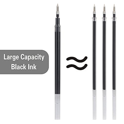Gel Ink Rollerball Stylus Pen - 18 Pack,1.0mm Gel Pen Bold Point,2 in 1 Capacitive Stylus Pen,Large Capacity Black Ink,Writing Smoothly for Office,Business,Gift,Metal Gold Clip - color: 1.0mm-18Pack-Black