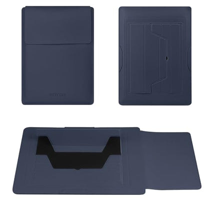 HoYiXi 13.3'' /13.6'' Laptop Sleeve Case PU Leather with Stand Compatible with MacBook Pro 14/MacBook Air 13(M1 M2)/ASUS Vivobook 14/Dell XPS 13/ASUS Matebook,13-14'' Laptop Bag,Blue - color: Blue, size: 13.3'' / 13-14 Inch Laptop