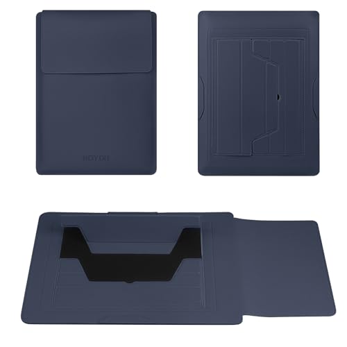 HoYiXi 15.6" Laptop Sleeve Case PU Leather with Stand Compatible with MacBook Pro 16/15.4'' MacBook Pro 15, Mac Air 15/ Dell, Matebook,Asus,15-16'' Laptop Bag,(Patent Pending),Blue - color: Blue, size: 15.6'' /15-16 Inch Laptop