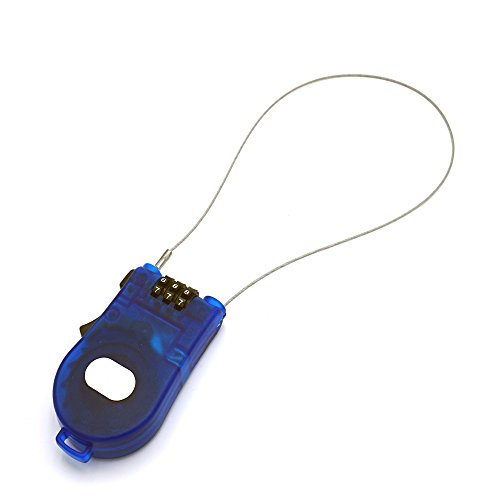Crysto 3-Foot Retractable Cable Password Lock - color: Blue