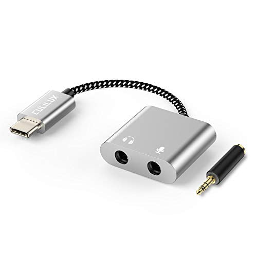 USB C to TRS Microphone Headphone Splitter, Type C to 3.5mm Audio MIC Adapter Compatible with Google Pixel 8/7/6 Pro, Pixel 7a/6a, Pixel Fold, Pixel Tablet, Samsung S24/S23/S22/S21 Ultra More - color: Silver, size: USB C, HP MIC