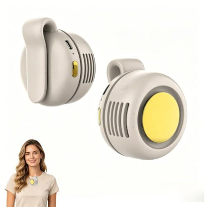 Portable Clip-On Fan, Silent Clip On Bladeless Fan, Personal Fan for Shirt & Waist, Adjustable 3-Speed For Outdoor Travel Office Home(White)