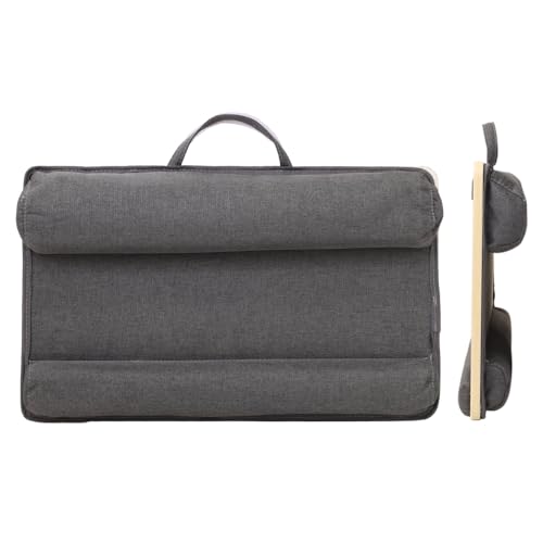 Japard Laptop Lap Desk with Mousepad, Cushion, Wide 21", Fits up to 15.6 inch, Portable Handle, Tablet Pen Phone Holder Wood Natural Home Office Gift