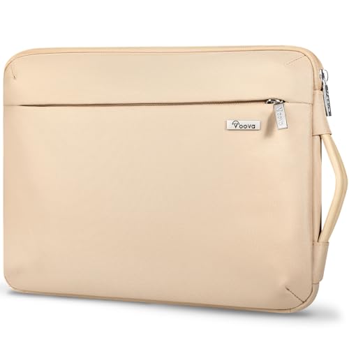 Voova 16-15.6 Inch Laptop Sleeve, Laptop Cover, MacBook Case, Apricot | Splash-proof laptop sleeve with soft protection, suitable for laptops and MacBook Pro 16 during travel - color: Apricot, size: 15.6-16 Inch