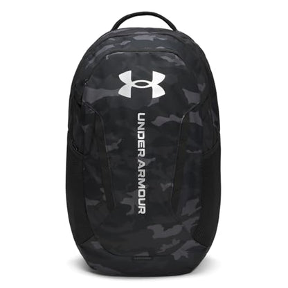 Under Armour Unisex Hustle 6.0 Backpack, (007) Black/Black/Metallic Silver, One Size Fits Most - color: (007) Black / Black / Metallic Silver, size: One Size