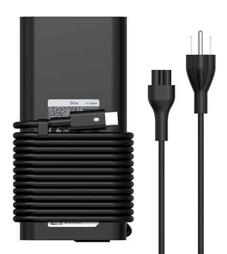 90W USB C Type C AC Adapter for Dell XPS,LA90PM170 DA90PM170 DA65NM170 0TDK33,Latitude 3400 3500 5289 5300 5400 7200 7400 7300 7390 2in1,Precision 3540 Laptop Charger - color: black3