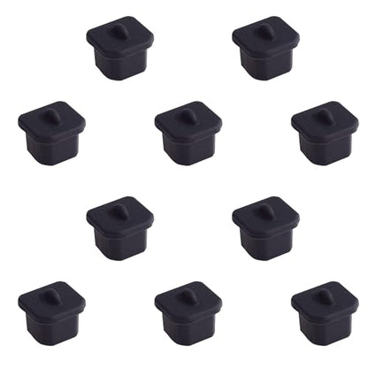 10 PCS USB-B Port Anti-dust Plugs, Silicone Covers Caps Stoppers, Port Protector for Printer, Fax, Scanner, 0.31 x 0.29 (LxW) - size: USB-B/Black/10 PCS