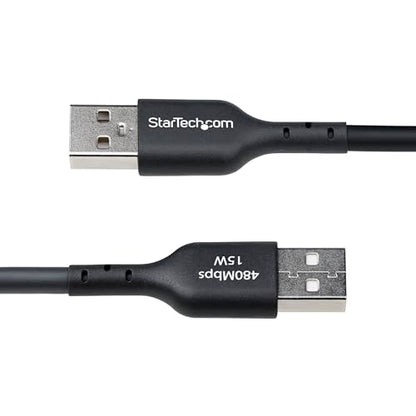 StarTech 15ft/4.5m USB-A to USB-C Charging Cable, 3A, Black (USB2AC15FBKE) | USB 2.0 480Mbps, TPE jacket, Black, Male to Male, Aluminum braided shield, 15W, Charge and Sync - color: Black, size: 15 ft, style: 1-Pack