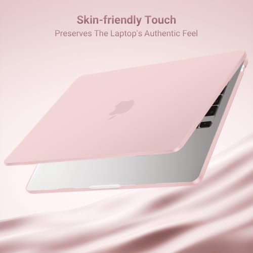 MOSISO Compatible with MacBook Air 13 inch Case M5 M4 M3 M2 2026-2022 | Hard Case&Six Grids Puffy Bag&Keyboard Cover&Webcam Cover&ScreenFilm for MacBook Air 13.6, A3449 A3240 A3113 A2681, Pink - color: Pink