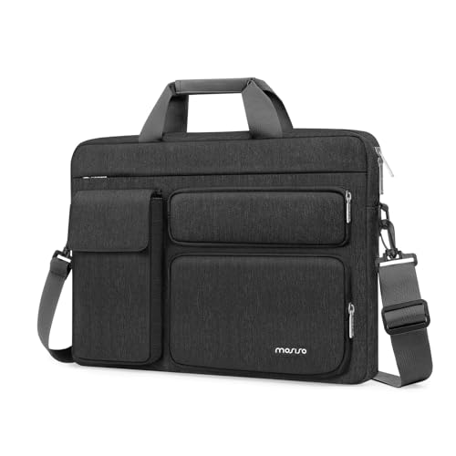 MOSISO Laptop Shoulder Bag 14 inch, 14 inch Computer Bag Compatible with HP Lenovo Dell ASUS Acer, HP Stream, Dell Latitude with 2 Raised&1 Flapover&1 Horizontal Pocket&Handle&Belt, Slate Gray - color: Slate Gray, size: 14 inch