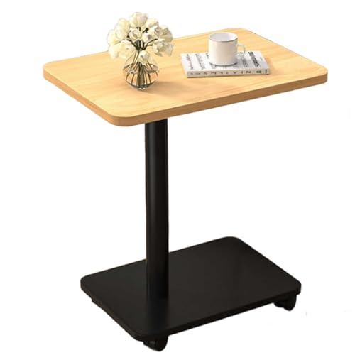 Over The Bed Table with Wheels Multifunctional Living Room Sofa Side Table | Space-Saving Bedroom Bedside Tables Hospital Bedd Tables For Sofa, Bed(Brass) - color: Brass