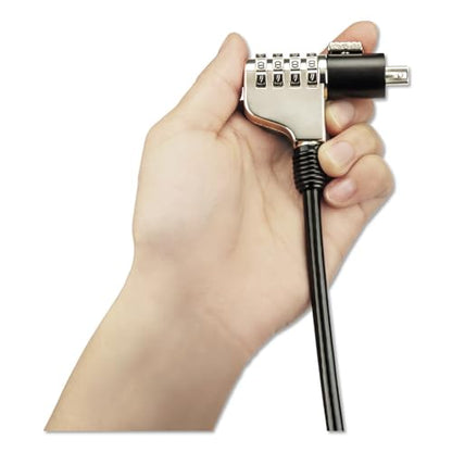 Innovera Combination Laptop Lock, 6 Ft Steel Cable