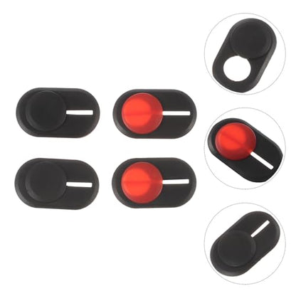 Garneck 4pcs Phone Tablet Webcam Cover Privacy Protector Ultra-Thin Webcam Privacy Shutter for Laptop and Mobile Devices Black and Red Sliding Covers