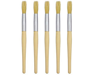 LBY 5pcs Natural Pig Bristle Espresso Maker Cleaning Brush, 195mm(7.68'') Household Cleaning Brush, Paint Brush Parts Cleaning Brush, Natural Pig Bristle, Wooden Handle - size: 195mm (7.68")Coffee machine cleaning brush