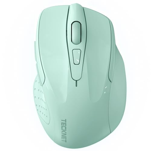 TECKNET Wireless Mouse (2.4G & BT5.0/3.0) Silent 4800 DPI Computer USB A & Bluetooth Mouse 6 Buttons, Wide Compatibility - Green - color: Green