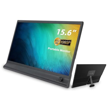 Portable Monitor with Bracket - 15.6inch FHD 1080P RGB IPS Travel Monitor Dull USB C Computer Monitor External Screen HDMI Gaming Monitor Laptop Second Screen External for PC Laptop