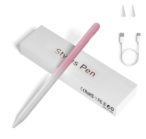 Stylus Pens for Touch Screens, Universal Fine Point iPad Pencil with Magnetic Adsorption Compatible with iPhone/iPad/Samsung/Android/Tablet & Other Touch Screens (White Gradient Pink) - color: White Gradient Pink