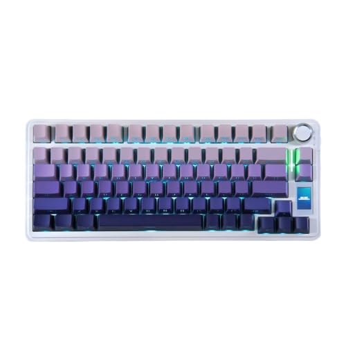 S75 PRO Mechanical Keyboard 75% Custom Layout RGB Backlight Wireless Bluetooth Gaming Keyboard with Screen Knob(Seya Switch,Faint Fragrance) - color: Faint Fragrance, size: Seya Switch