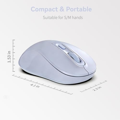 Wireless Mouse, 2026 New Model, Silent Click Ergonomic Design, Portable, 4 Buttons, Adjustable DPI (800/1200/1600), for Laptop/PC/Office (Violet) - color: violet
