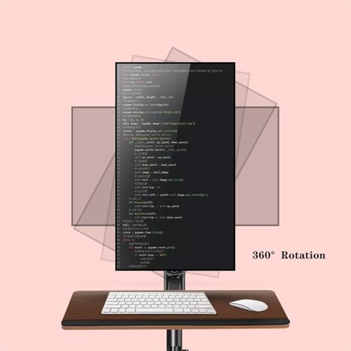 Monitor Stand Single Monitor Desk Mount with Keyboard Tray, Height adjustable Monitor Mount arm with C-Clamp Base for most 17"-40" Screens, Holds up to 29.7 lbs monitor stand desk arm(27"-40") - size: 27"-40"