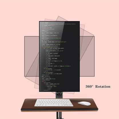Monitor Stand Single Monitor Desk Mount with Keyboard Tray, Height adjustable Monitor Mount arm with C-Clamp Base for most 17"-40" Screens, Holds up to 29.7 lbs monitor stand desk arm(17"-27") - size: 17"-27"