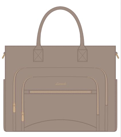 LOVEVOOK Lunch Tote Bag for Women, 3 in 1 Work Bag with Insulated Lunch Compartment, 15.6inch Laptop Bag with Large Cup Holder for Office, College, Casual,Teacher,Nurse - color: Light khaki, size: 15.6 inch with Lunch Compartment