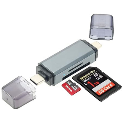 SD Card Reader for iPhone, iPad, USB C SD Card Adapter, Memory Card Readers for Digital Camera Adapters, Support SD, Micro SD, Plug and Play