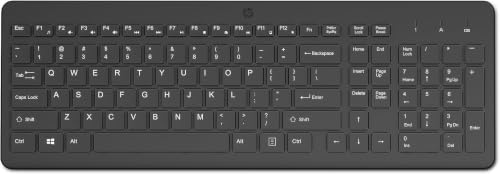 HP 220 Wireless Keyboard-2.4GHz Connectivity w/Data Encryption-Low-Profile Chiclet Keys-Win/Mac-Laptop, PC Compatible-Shortcut Keys & Num Pad-LED Num, Caps, & Scroll Lock (‎‎805T2AA#ABA) (Pack of 10) - size: Full Size (Pack of 10), style: Keyboard