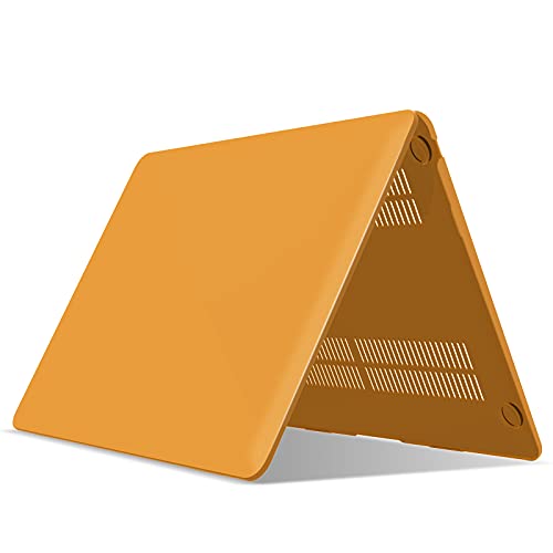 IBENZER Compatible with New MacBook Air 13 inch Case 2022 2021 2020 M1 A2337 A2179 A1932, Plastic Hard Shell Case with Keyboard Cover for Mac Retina Display with Touch ID, Marigold, MAT13-MAGD+1 - color: Marigold